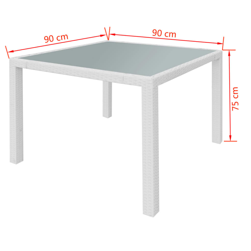 5 Piece Outdoor Dining Set Poly Rattan Cream White