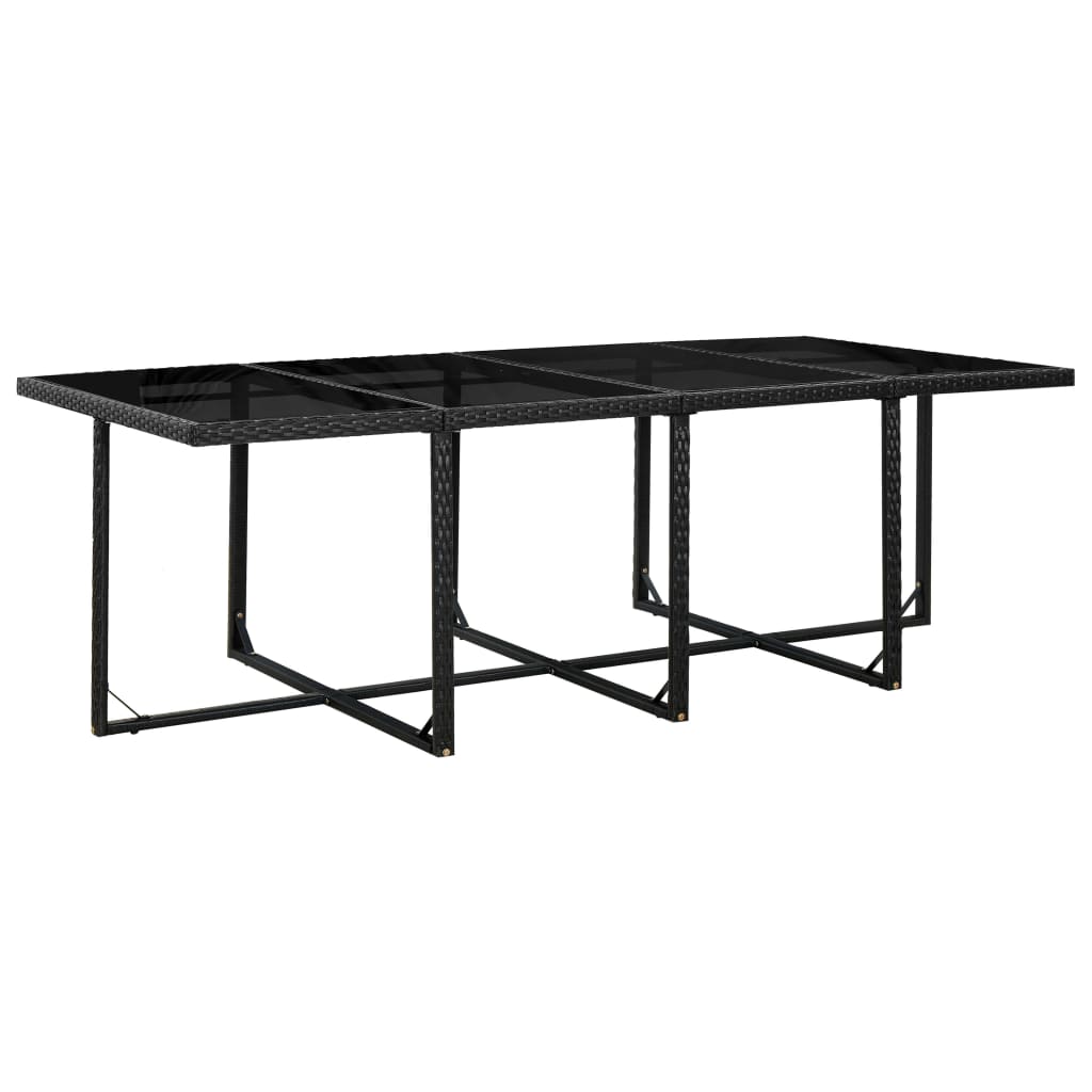 13 Piece Outdoor Dining Set with Cushions Poly Rattan Black