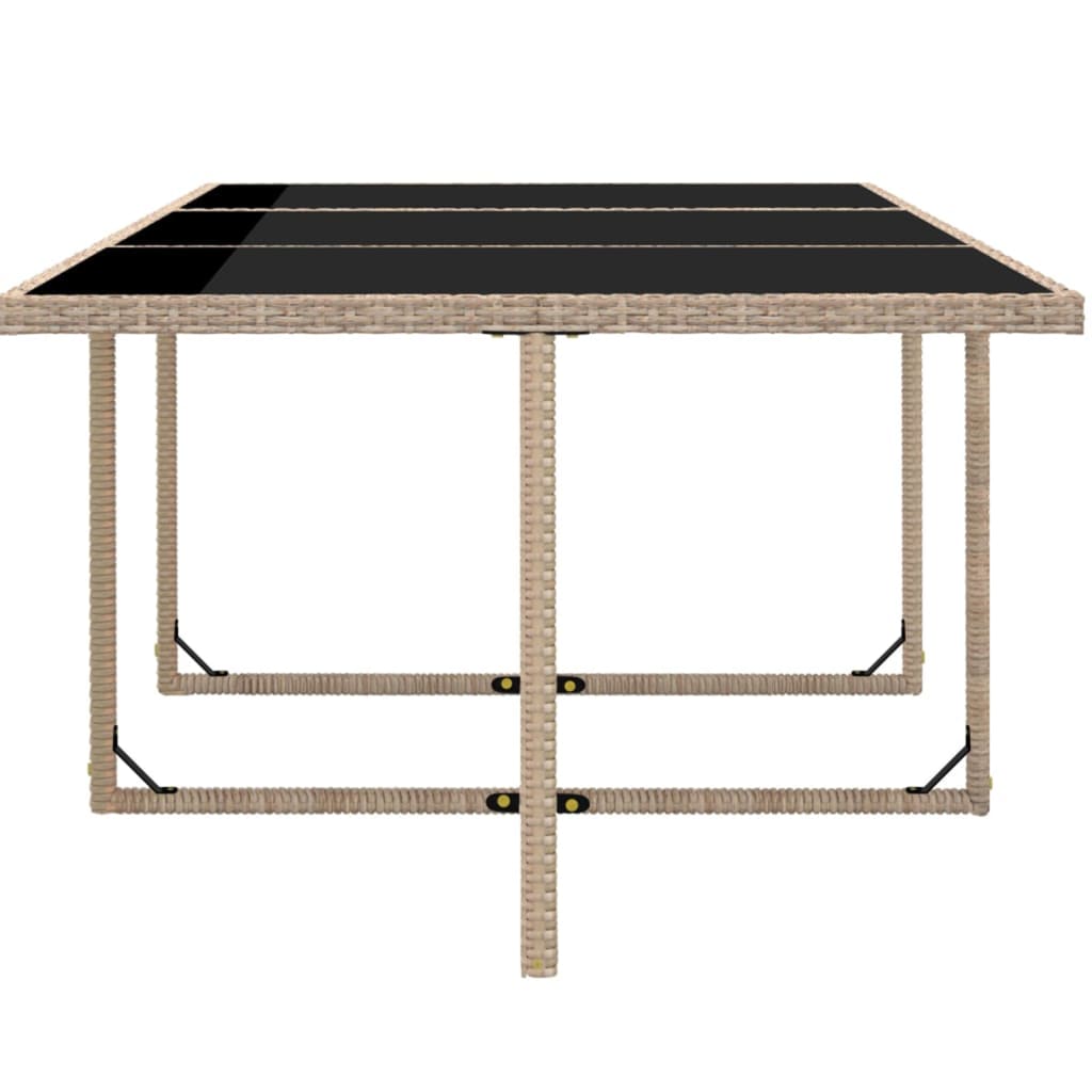 11 Piece Outdoor Dining Set with Cushions Poly Rattan Beige