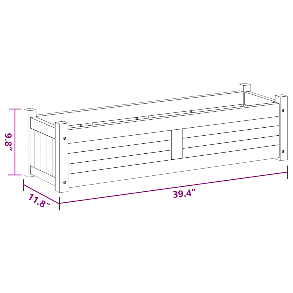 Garden Raised BedAcacia Wood 100x30x25 cm