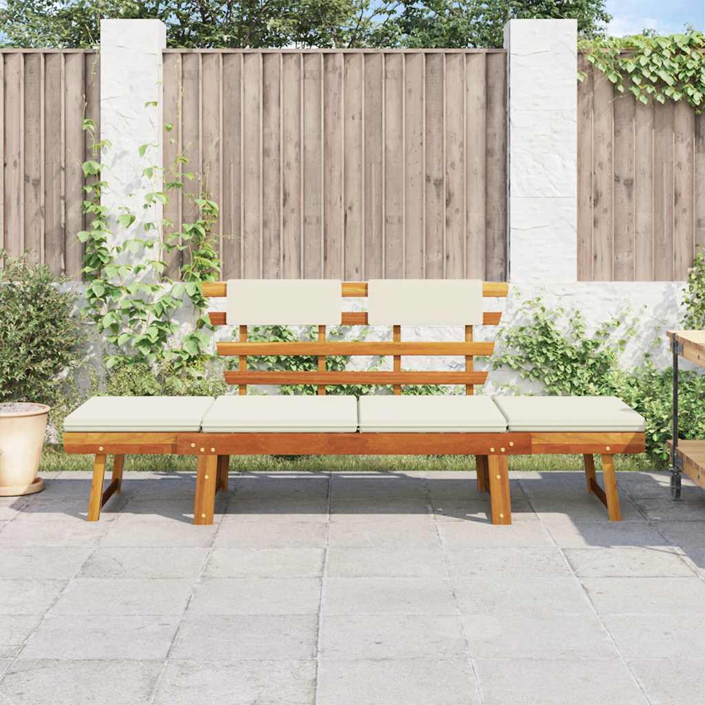 Garden Bench with Cushions 2-in-1 190 cm Solid Acacia Wood