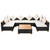 7 Piece Garden Lounge Set with Cushions Poly Rattan Black