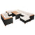 10 Piece Garden Lounge Set with Cushions Poly Rattan Black