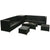 8 Piece Garden Lounge Set with Cushions Poly Rattan Black