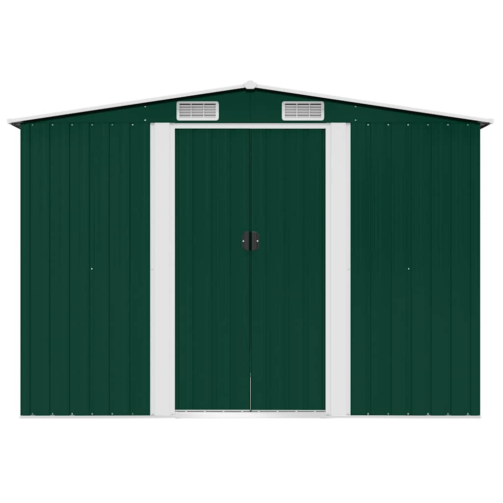 Garden Storage Shed Green Metal 257x205x178 cm