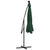 Hanging Garden Parasol with LED Lighting 300 cm Green Metal Pole