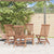 Folding Garden Chairs 4 pcs Solid Teak Wood