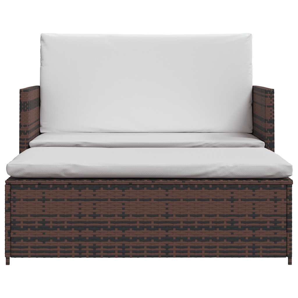 Garden Sofa Poly Rattan Brown