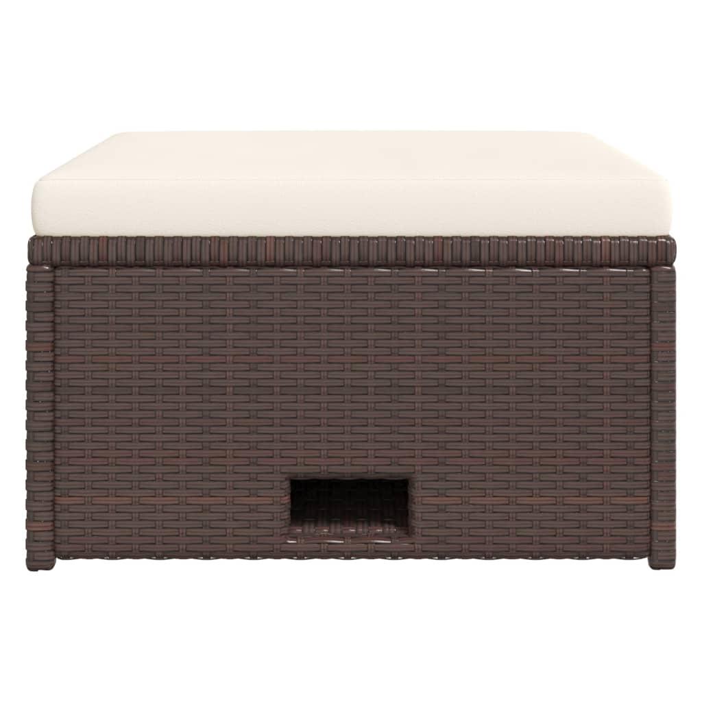 4 Piece Garden Lounge Set with Cushions Poly Rattan Brown
