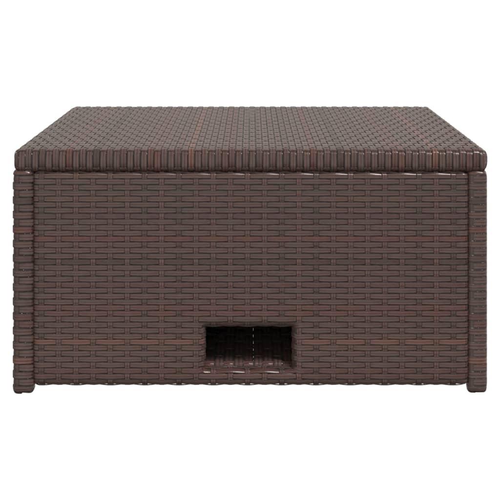 4 Piece Garden Lounge Set with Cushions Poly Rattan Brown