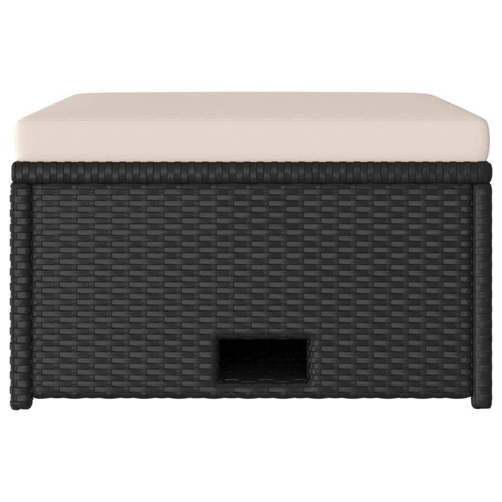 4 Piece Garden Lounge Set with Cushions Poly Rattan Black