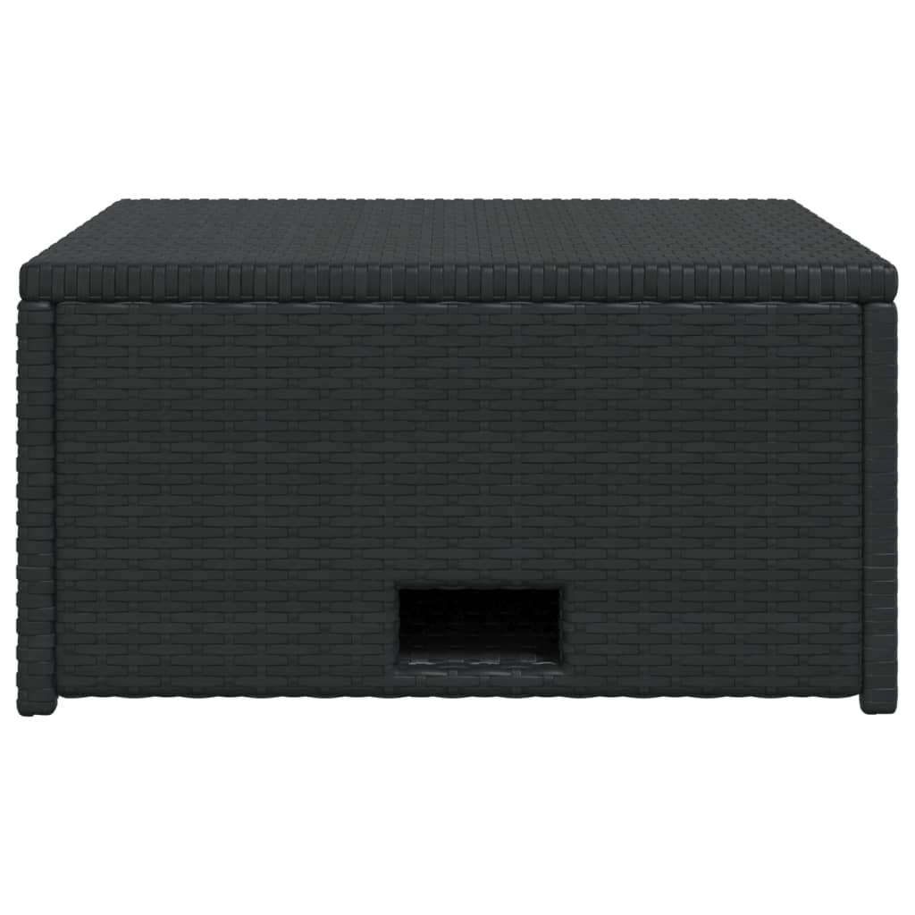 4 Piece Garden Lounge Set with Cushions Poly Rattan Black