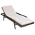 Sun Lounger with Cushion Poly Rattan Brown