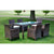 7 Piece Outdoor Dining Set with Cushions Poly Rattan Brown