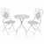 3 Piece Bistro Set Steel Greyish White