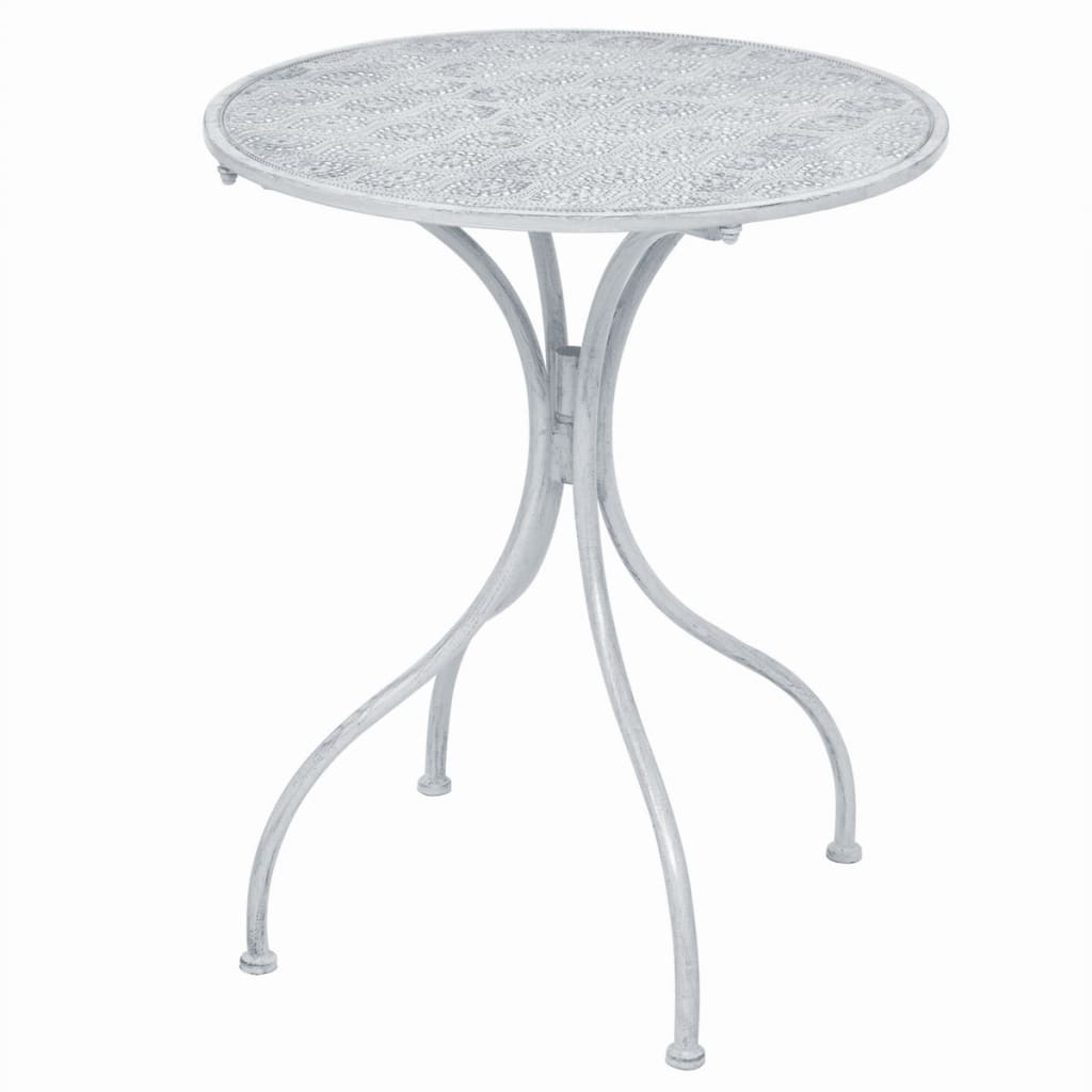 3 Piece Bistro Set Steel Greyish White