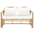2 Seater Garden Sofa with Cushions Bamboo