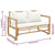 2 Seater Garden Sofa with Cushions Bamboo