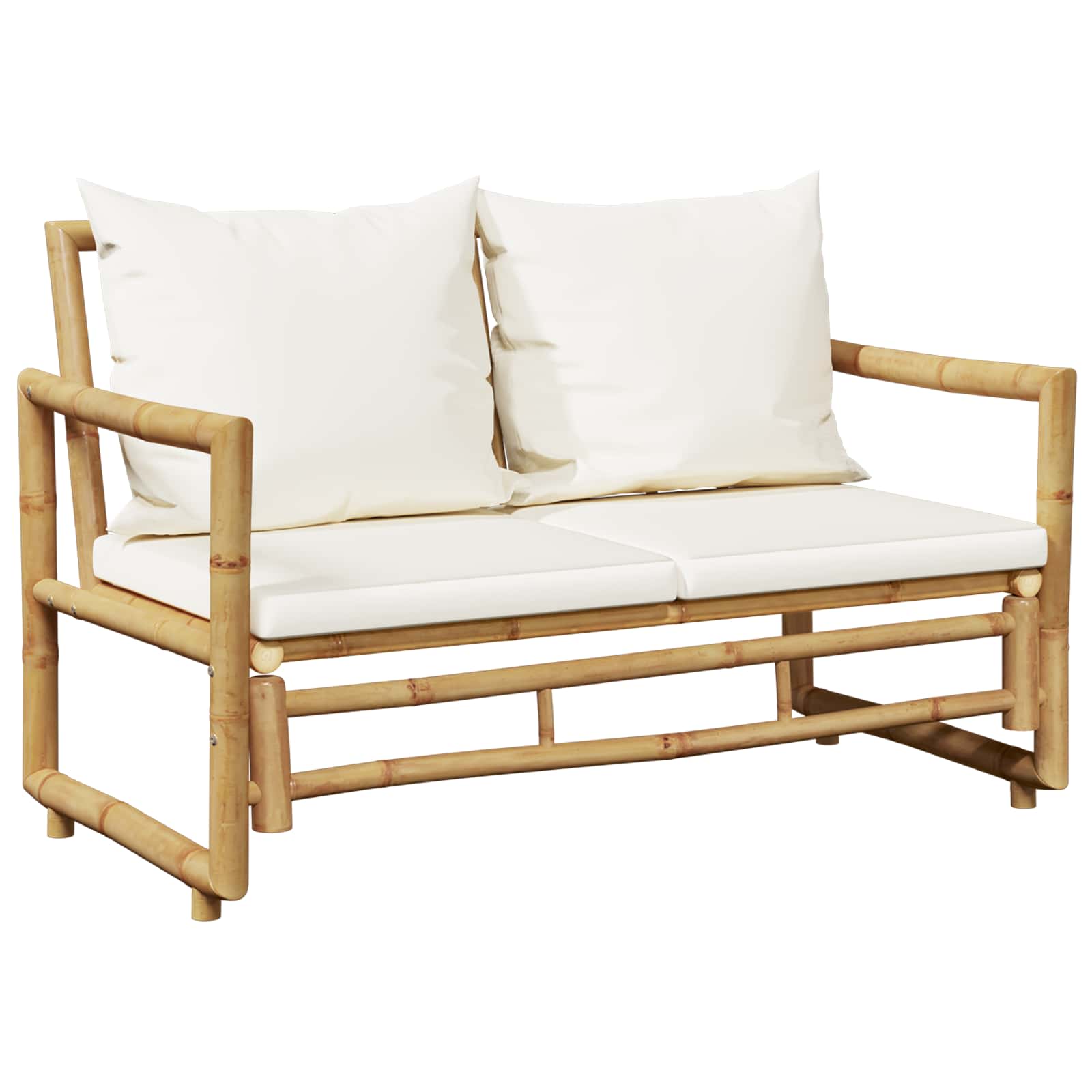 2 Seater Garden Sofa with Cushions Bamboo