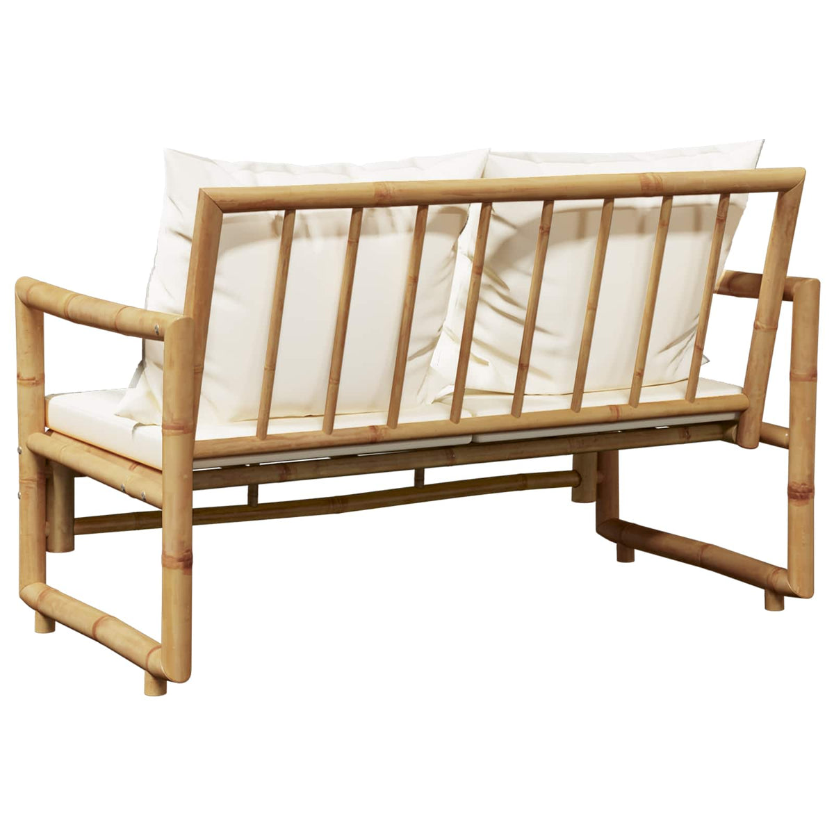 2 Seater Garden Sofa with Cushions Bamboo