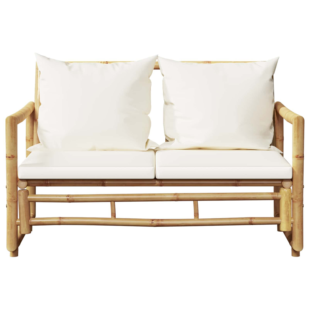 2 Seater Garden Sofa with Cushions Bamboo
