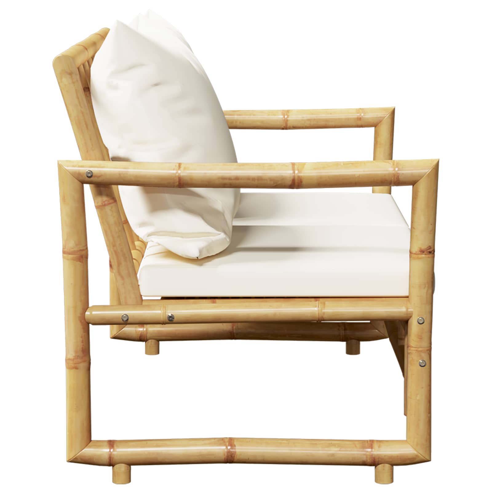 2 Seater Garden Sofa with Cushions Bamboo