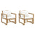 Garden Chairs 2 pcs with Cushions and Pillows Bamboo