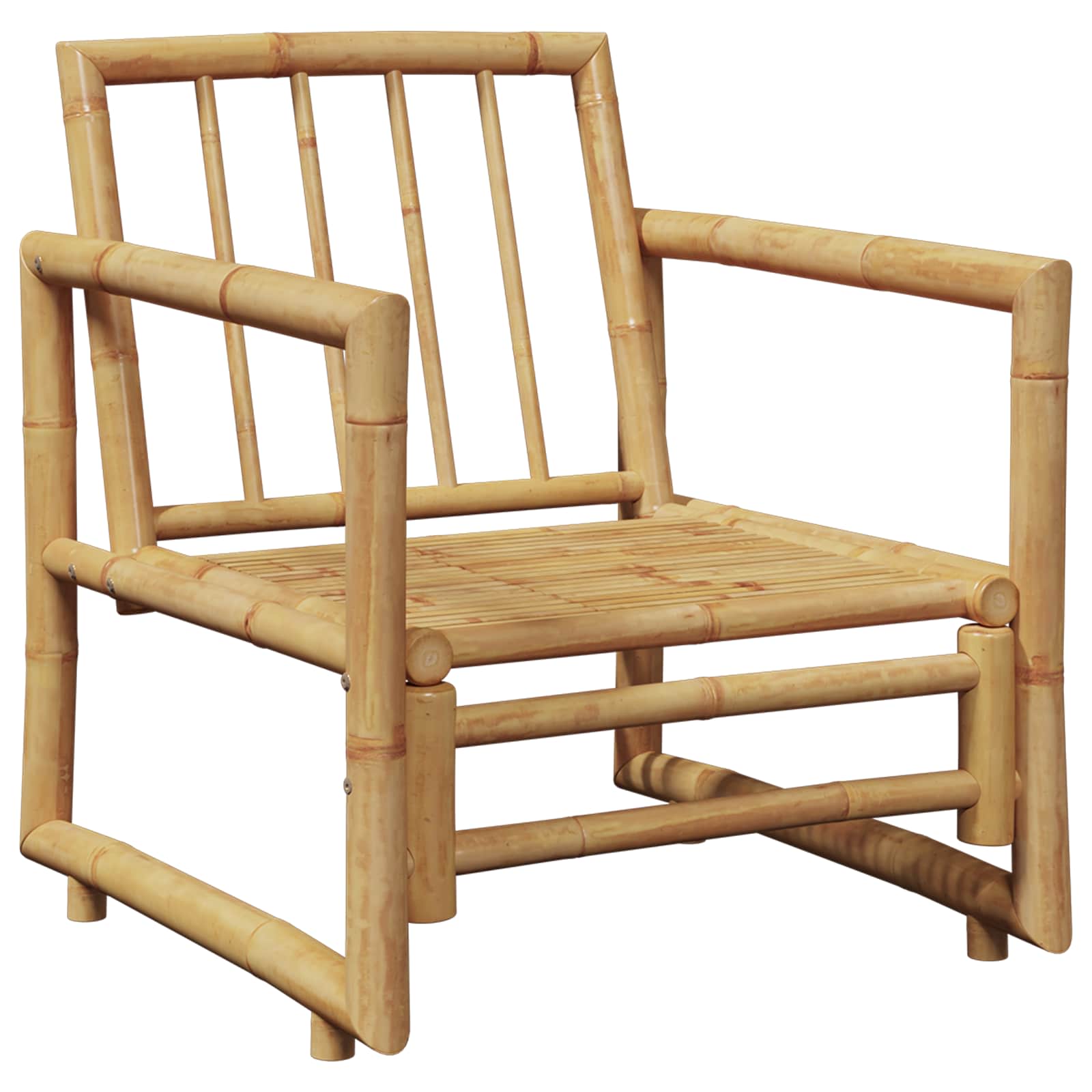 Garden Chairs 2 pcs with Cushions and Pillows Bamboo