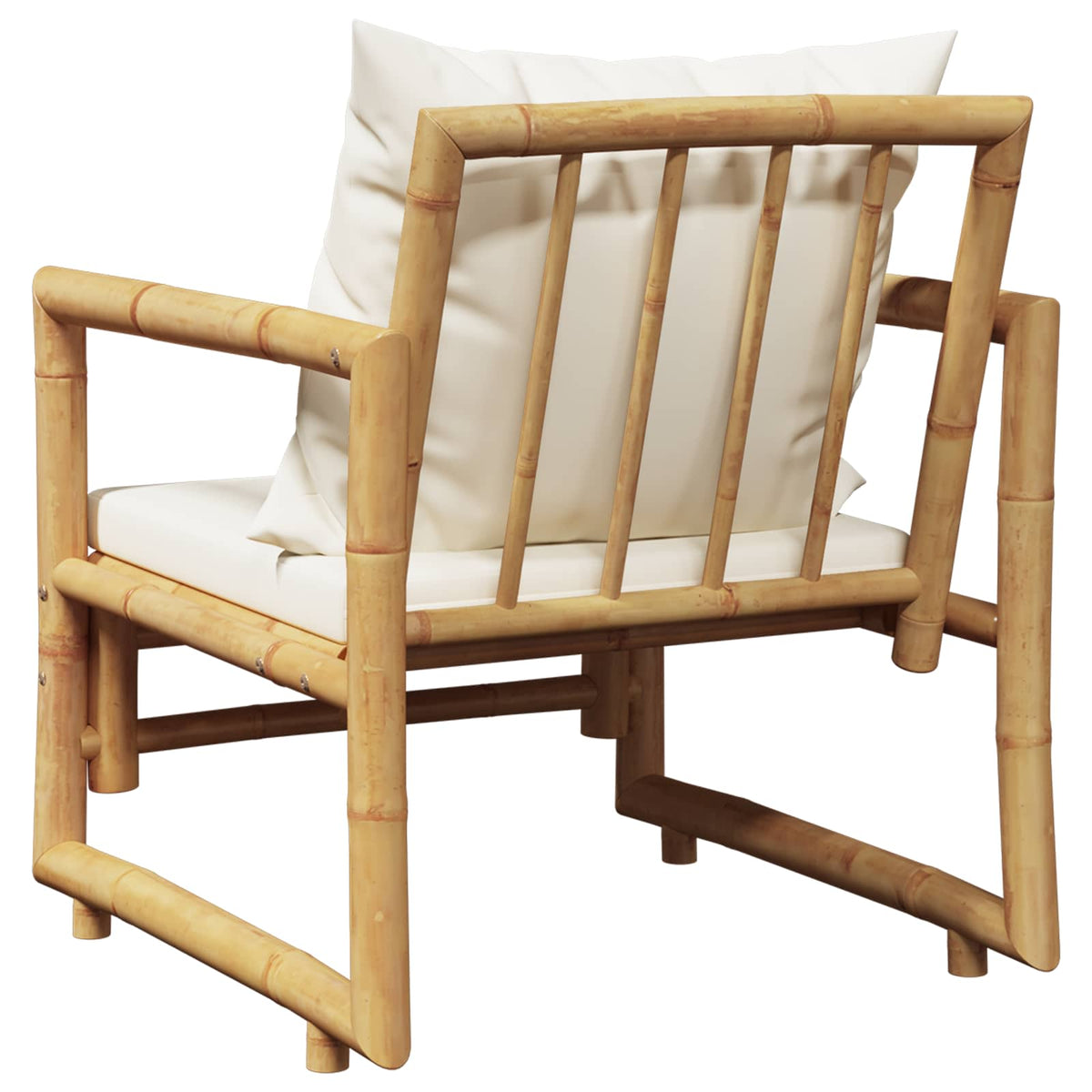 Garden Chairs 2 pcs with Cushions and Pillows Bamboo