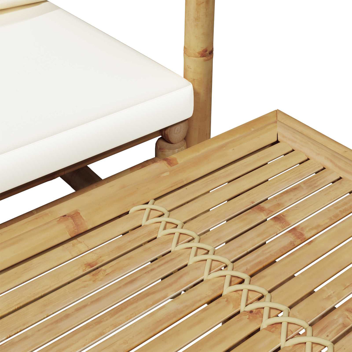 4 Piece Garden Lounge Set with Cushions Bamboo