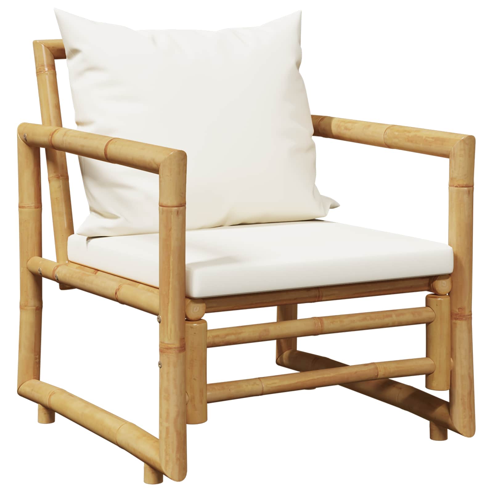4 Piece Garden Lounge Set with Cushions Bamboo