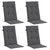 Garden Highback Chair Cushions 4 pcs Anthracite 120x50x3 cm Fabric