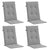 Garden Highback Chair Cushions 4 pcs Grey 120x50x3 cm Fabric