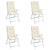 Garden Highback Chair Cushions 4 pcs Cream 120x50x3 cm Fabric