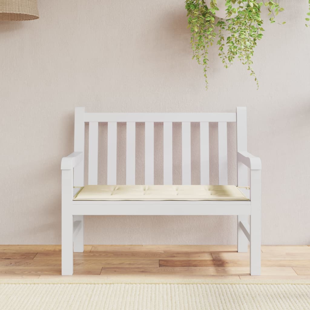 Garden Bench Cushion Cream 100x50x3 cm Oxford Fabric