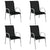 5 Piece Outdoor Dining Set Steel Black