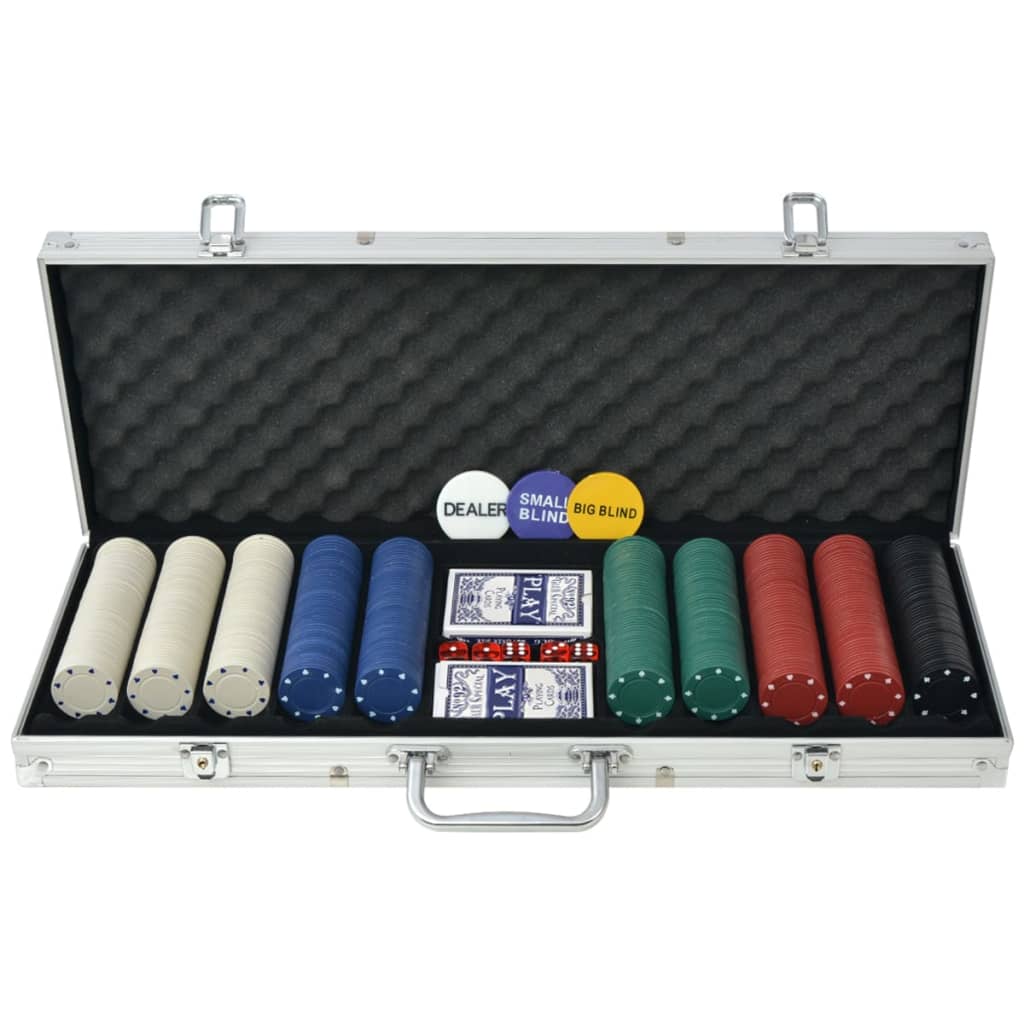 Poker Set with 500 Chips Aluminium