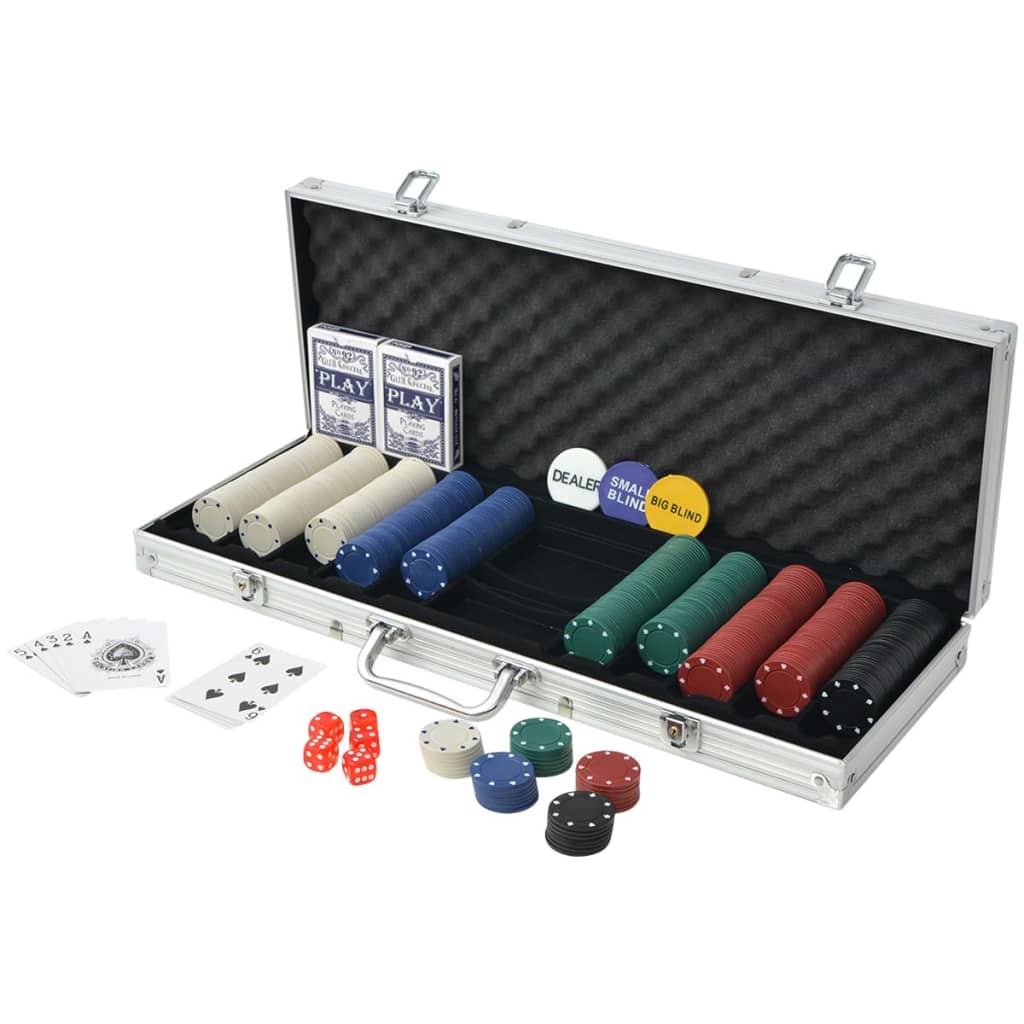 Poker Set with 500 Chips Aluminium