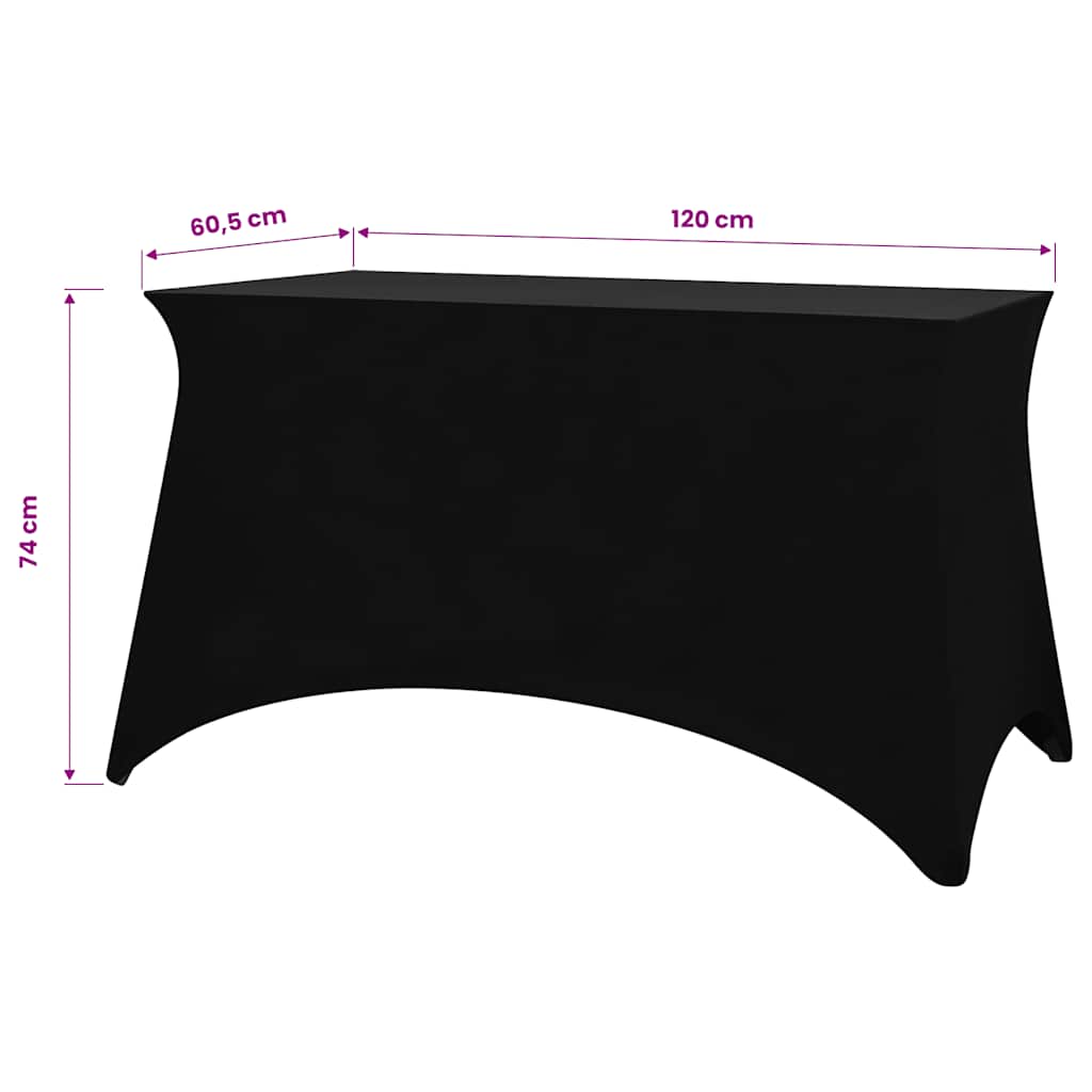 Stretch Table Slipcovers 2 pcs 120x60.5x74 cm Black