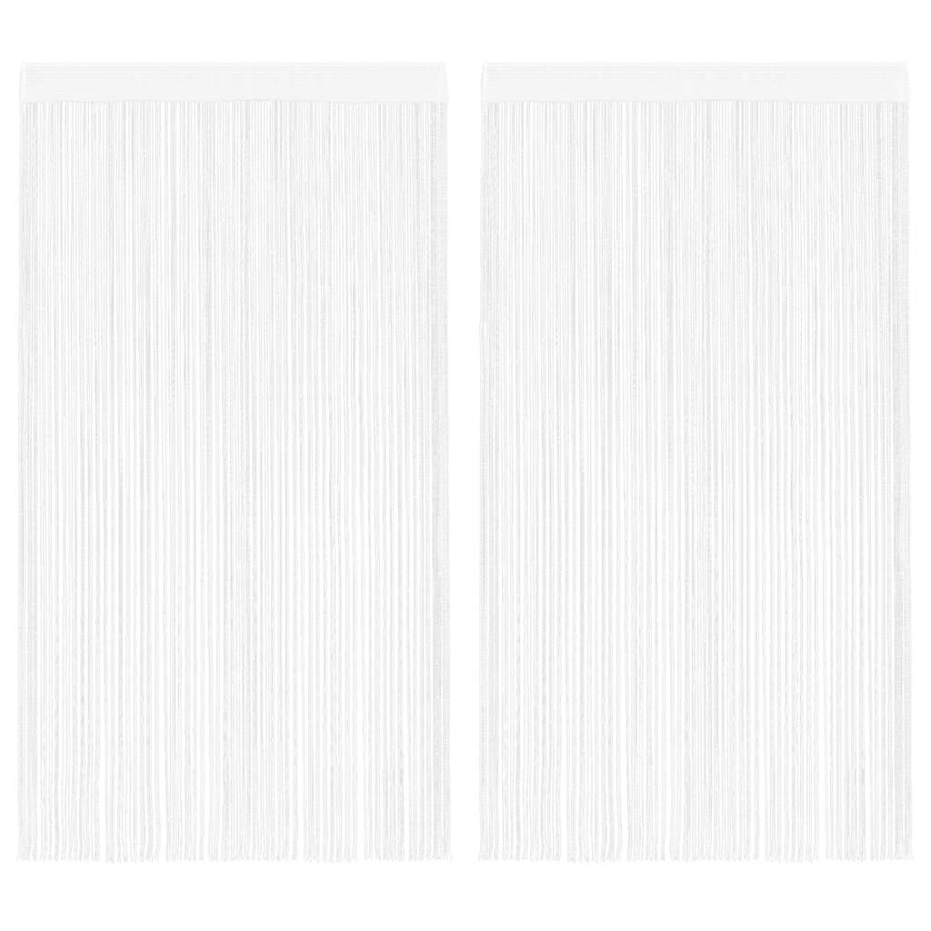 String Curtains 2 pcs 100x250 cm White