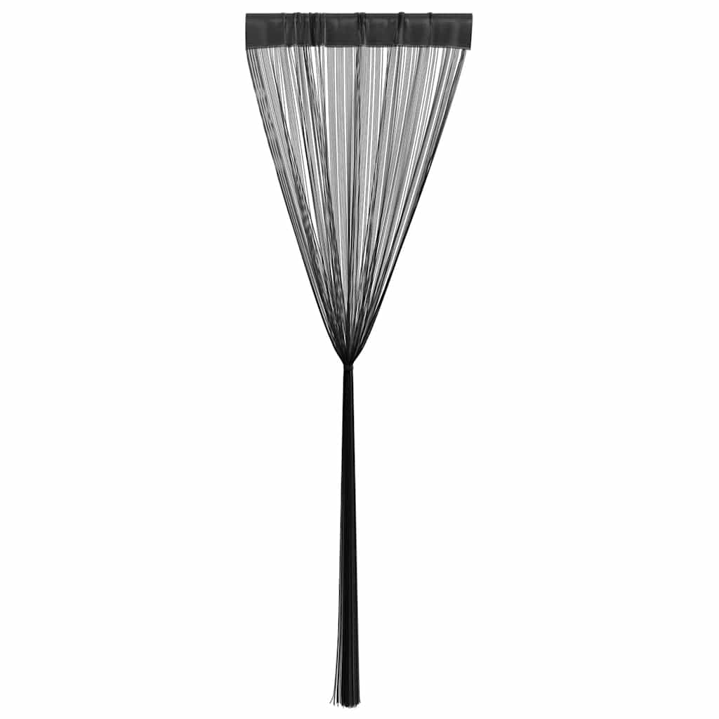 String Curtains 2 pcs 140x250 cm Black