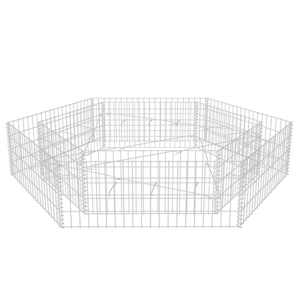 Hexagonal Gabion Raised Bed 200x173x40 cm