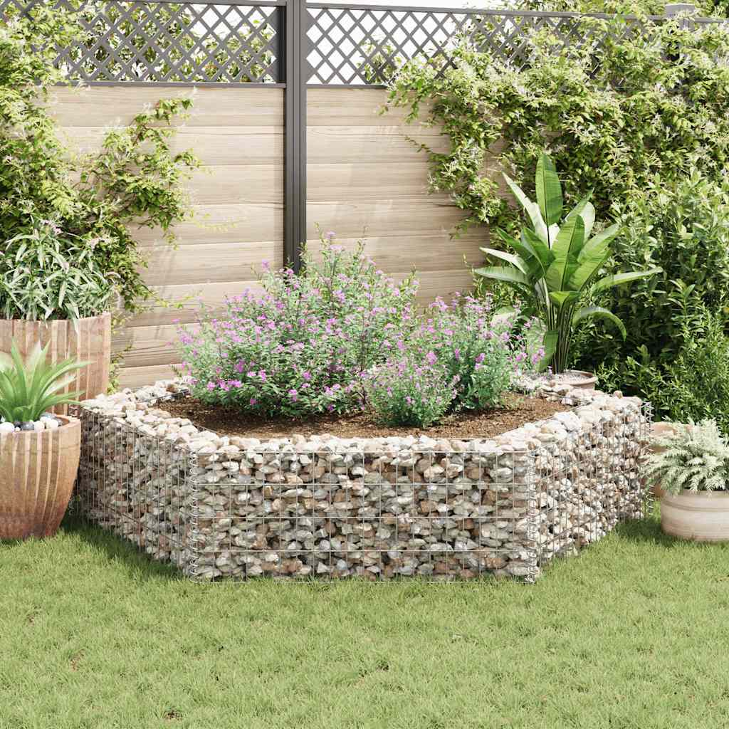 Hexagonal Gabion Raised Bed 200x173x40 cm