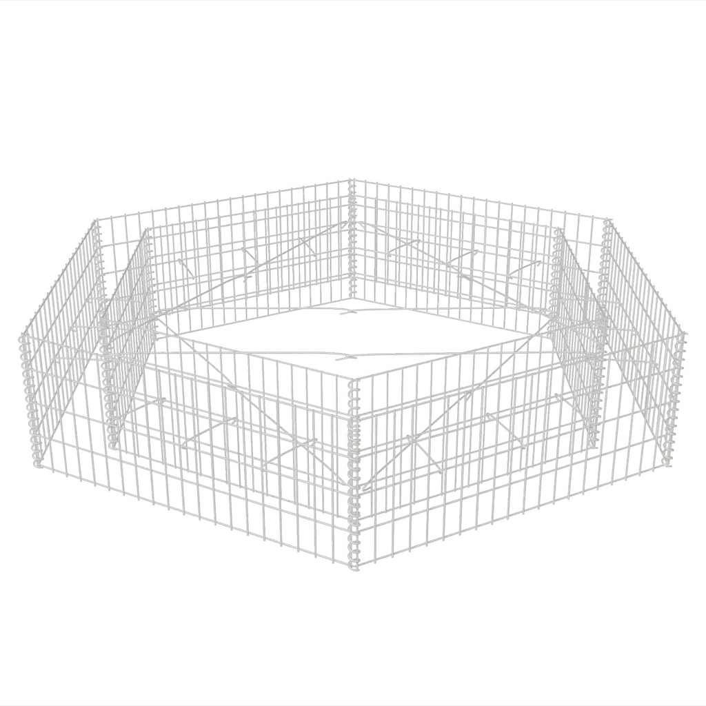 Hexagonal Gabion Raised Bed 200x173x40 cm