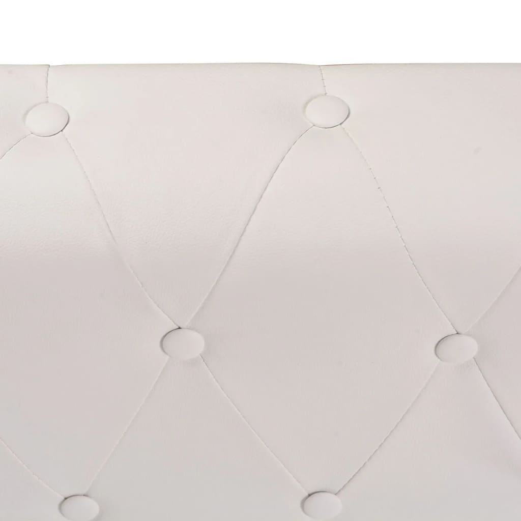 Chesterfield Corner Sofa 5-Seater Artificial Leather White