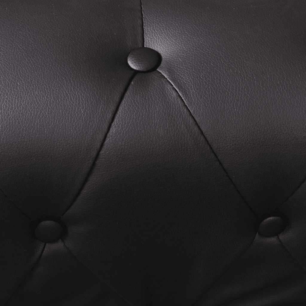 Chesterfield Corner Sofa 5-Seater Artificial Leather Black