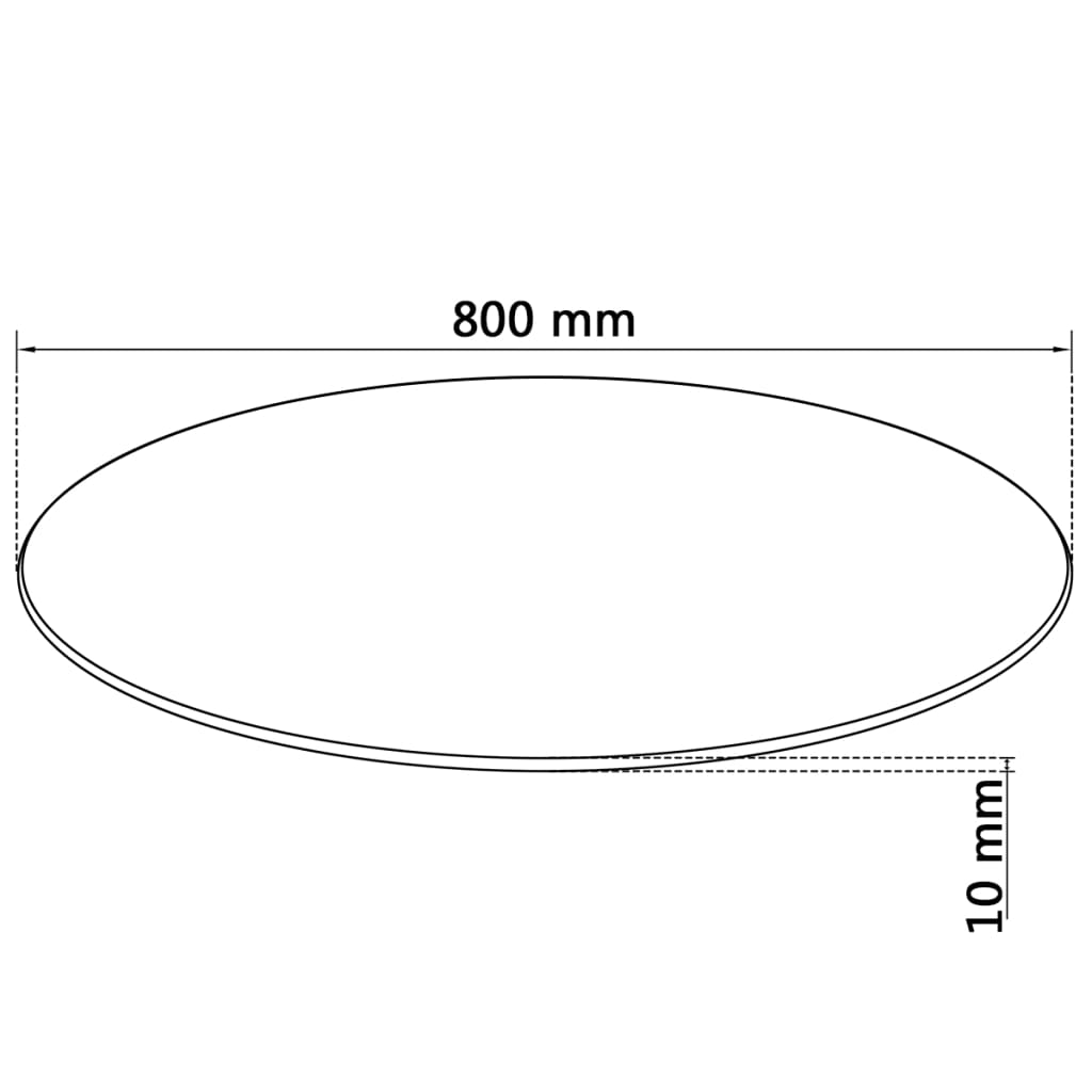 Table Top Tempered Glass Round 80 cm