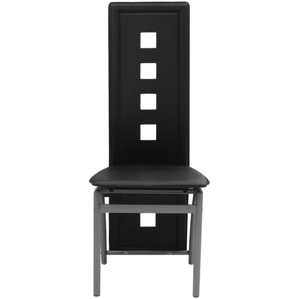 Dining Chairs 2 pcs Black Faux Leather