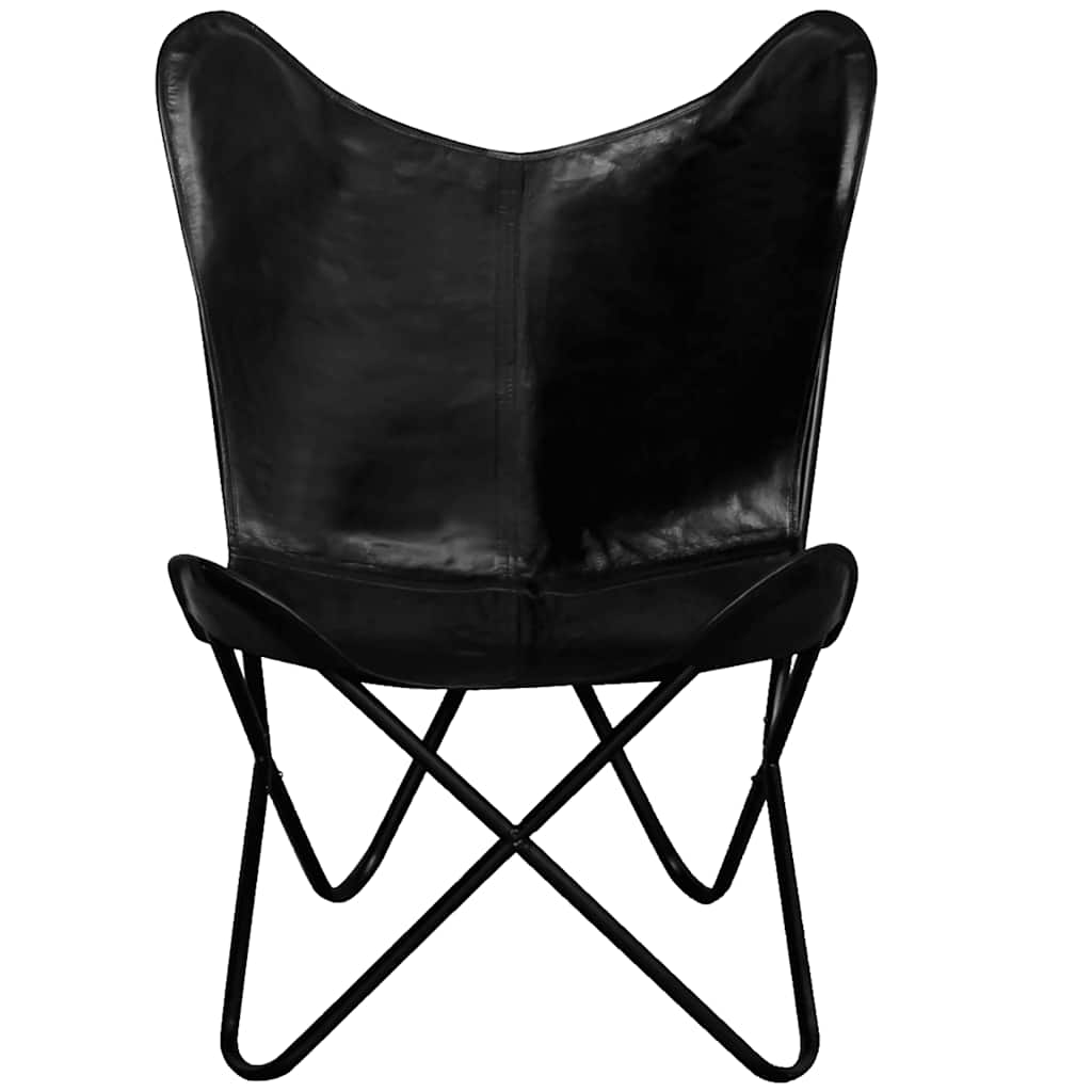 Butterfly Chair Black Real Leather