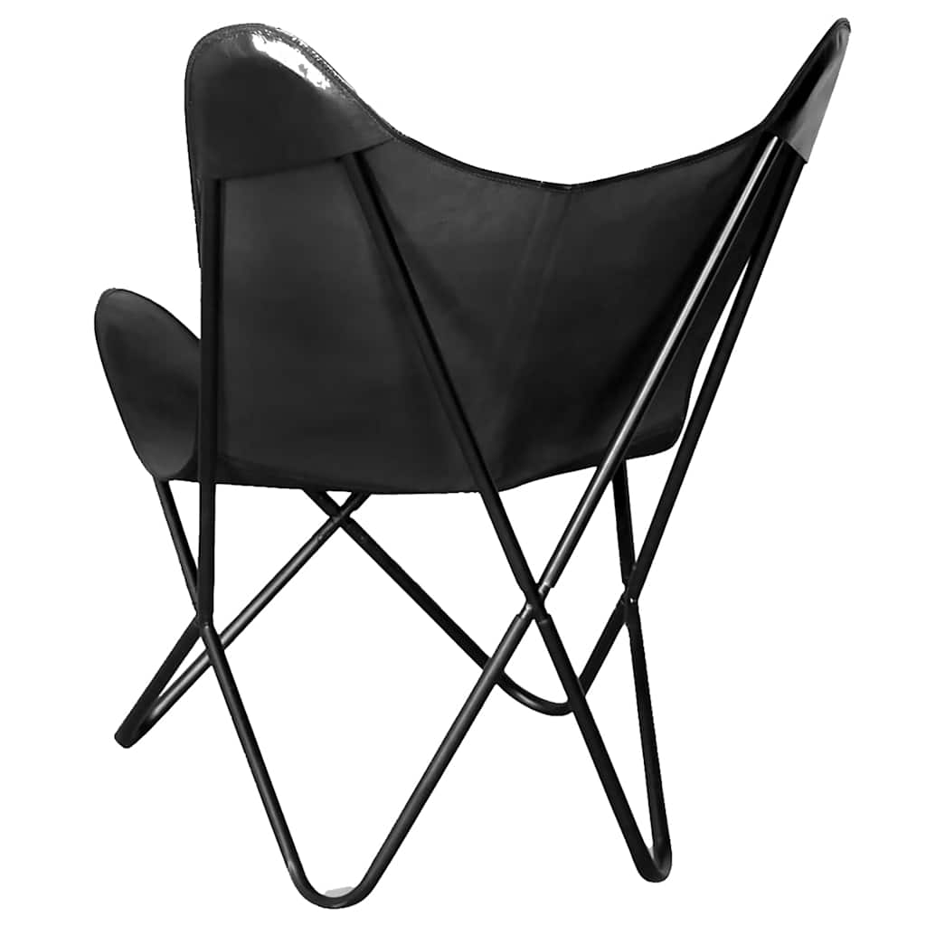 Butterfly Chair Black Real Leather